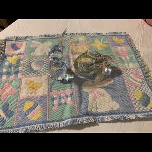 Glass Bunnies candle holder